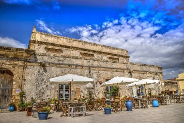 Marzamemi Köyü, küçük bir balıkçı köyü Sicilya İtalya