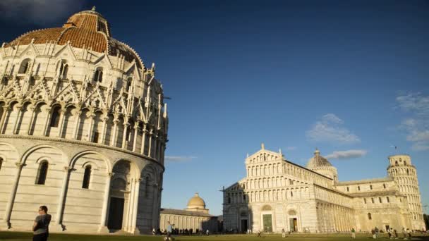 Tempo Lapso Famosa Praça Milagres Pisa Itália Tarde — Vídeo de Stock