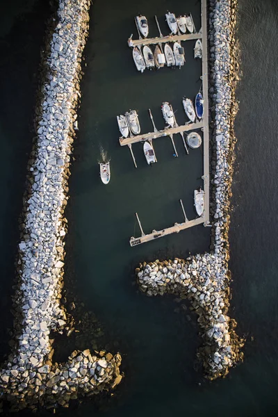 Pemandangan Udara Dari Pelabuhan Kecil Untuk Kapal Pariwisata — Stok Foto