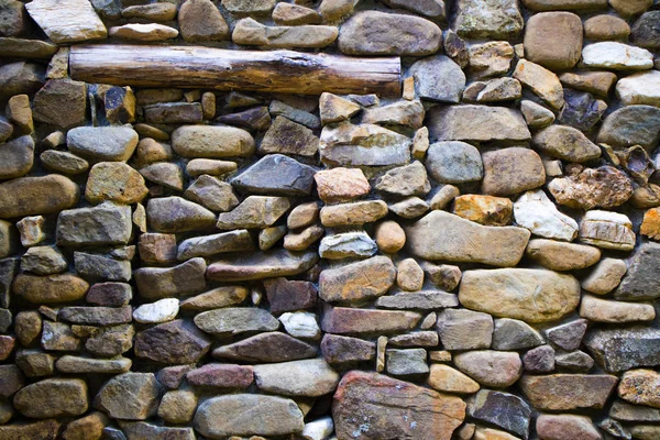 Mauer Aus Flusssteinen Gebaut — Stockfoto