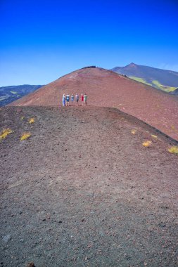Volkan Etna, İtalya Europe renkli yamaçları görünümünü
