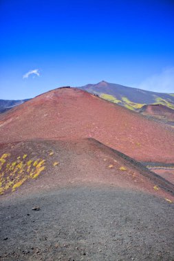 Volkan Etna, İtalya Europe renkli yamaçları görünümünü