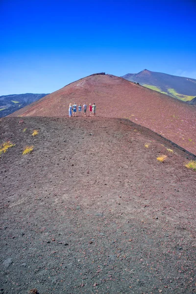 埃特纳火山的有色的倾斜的看法 意大利欧洲 — 图库照片