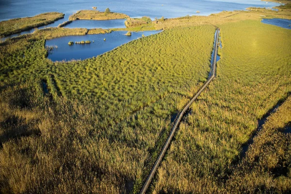 Pemandangan Udara Dari Daerah Rawa Dekat Viareggio Tuscany — Foto Stok Gratis