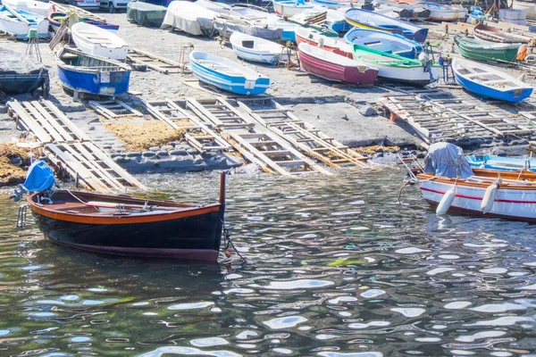Blick Auf Den Kleinen Hafen Von Aci Reale Sizilien — Stockfoto