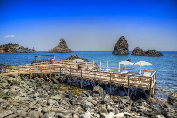 Plaże Palach Aci Trezza Włochy Sycylia — Zdjęcie stockowe