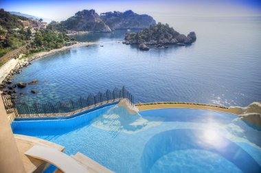 Sicily Italy view of the famous, Isola Bella, in Taormina