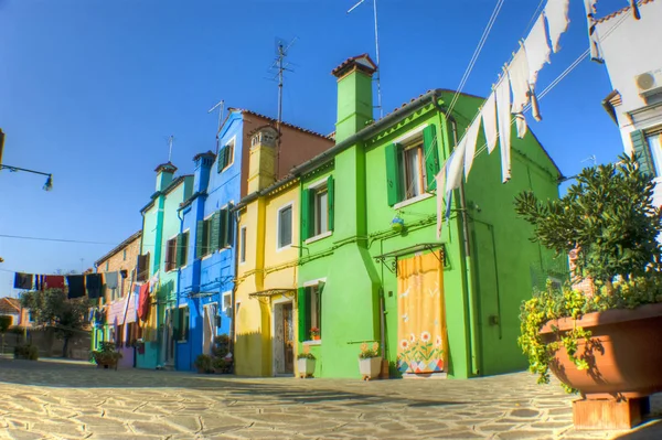 View Small Colorful Village Burano Venice — Stock Photo, Image