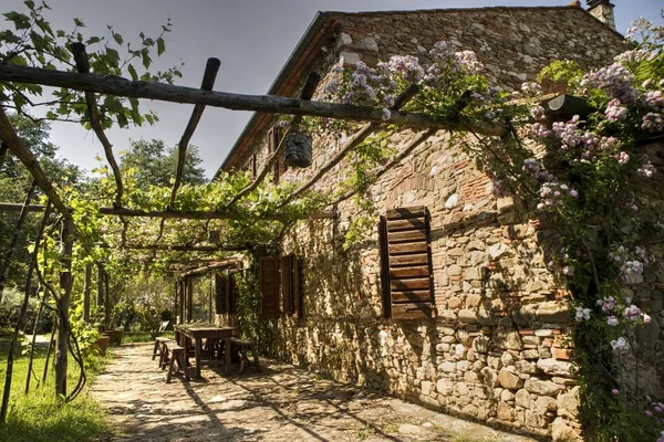 Recuperación Edificios Viviendas Construidas Arquitectura Estilo Toscano —  Fotos de Stock