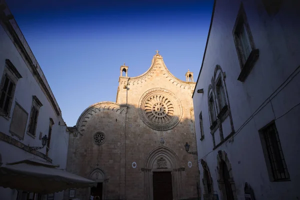 Vedere Apusul Soarelui Arhiepiscopiei Ostuni Orașul Alb — Fotografie, imagine de stoc