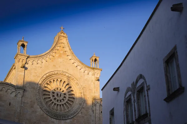 Vedere Apusul Soarelui Arhiepiscopiei Ostuni Orașul Alb — Fotografie, imagine de stoc