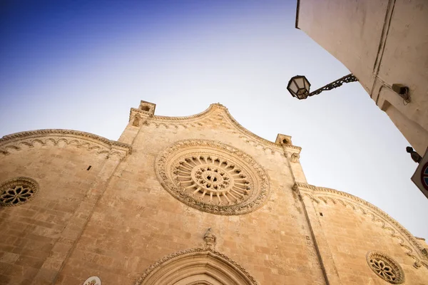 Visa Vid Solnedgången Ärkestiftet Ostuni Vita Staden — Stockfoto