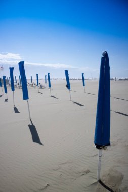 Viareggio Tuscany İtalya sahilinin sonbahar manzarası