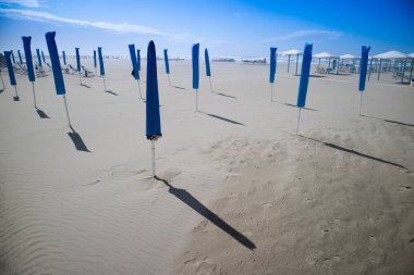Viareggio Tuscany İtalya sahilinin sonbahar manzarası