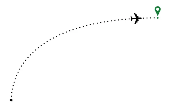 Letadlo Trasování Oblouk Obrázek Cesta Letadlo Cílového Bodu — Stockový vektor