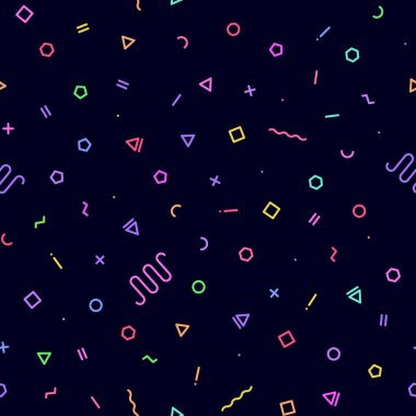 Soyut memphis tarzı desen. Tileable geometrik Yazdır