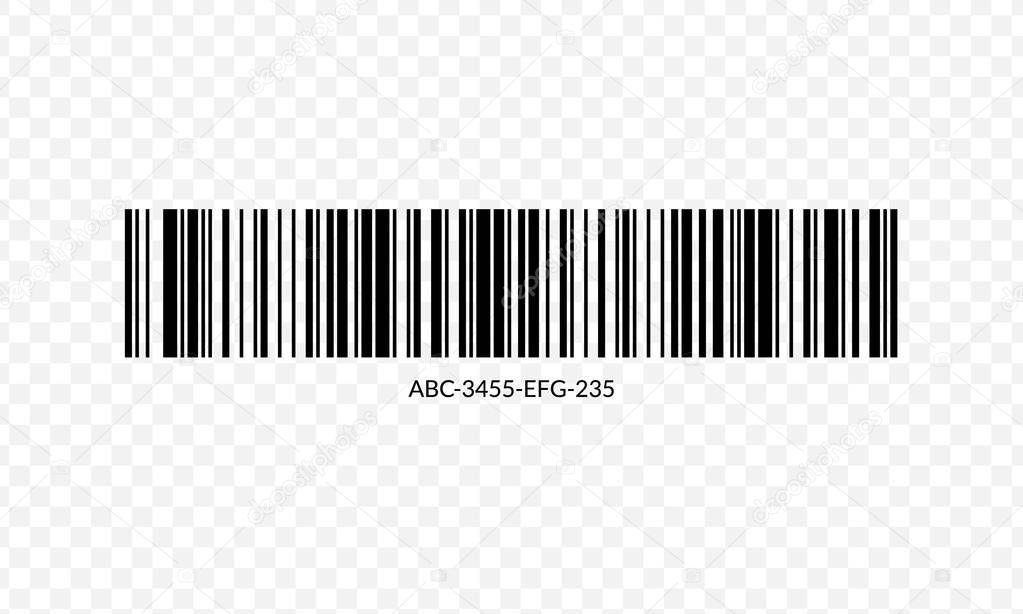 Barcode symbol illustration isolated on transparent background