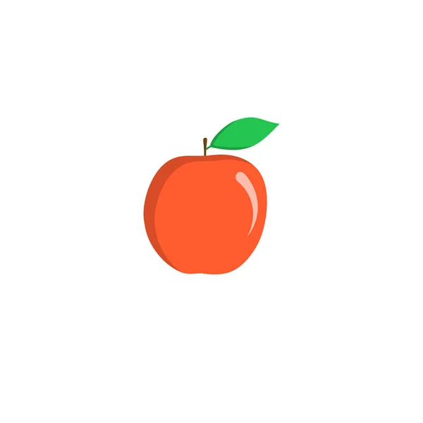Una Manzana Roja Icono Plano Fruta Jugosa Para Diseño — Archivo Imágenes Vectoriales