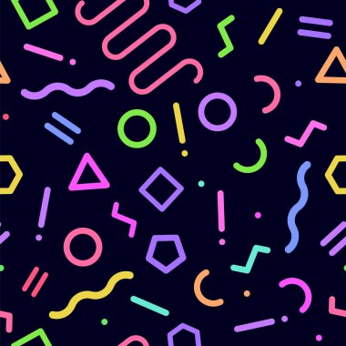 80s tasarlayın. Sorunsuz memphis desen illüstrasyon