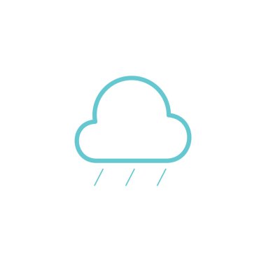 Basit bulut ve sert yağmur satırı simgesi