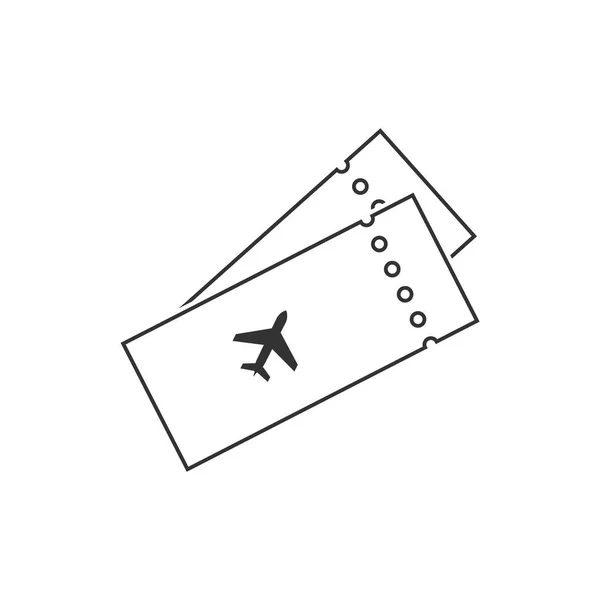 単純なシンライン飛行機搭乗パス アイコン イラスト — ストックベクタ