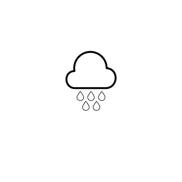 Απλή Σύννεφο Και Βροχή Σταγόνες Εικονίδιο Γραμμή — Διανυσματικό Αρχείο
