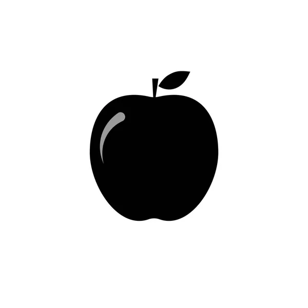 Svart Apple Ikonen Flat Illustration För Design — Stock vektor