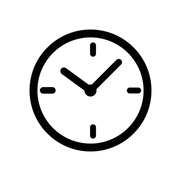 Icono Reloj Tiempo Negro Aislado Sobre Fondo Blanco — Archivo Imágenes Vectoriales