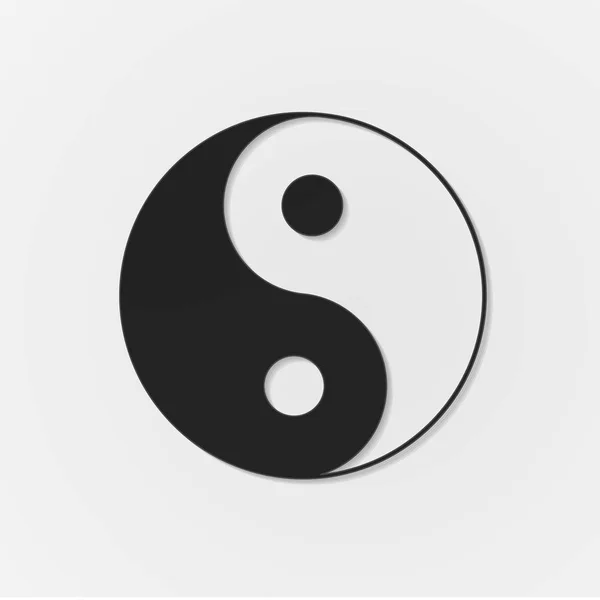 Schwarzer Papierschnitt Yin Yang Harmonie Symbol — Stockvektor