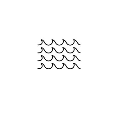 Beyaz arka plan üzerinde izole basit büyük dalgalar simgesi