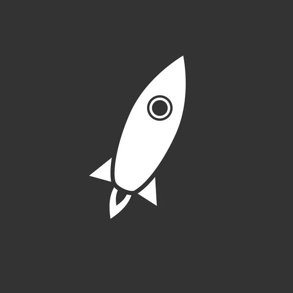 Rocket Proste Ikona Ilustracja Białym Tle Tle — Wektor stockowy
