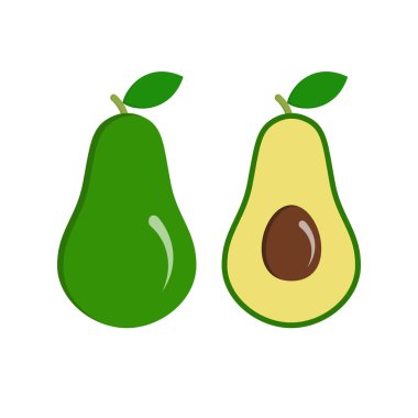 Yeşil olgun sulu avokado meyve dilimlenmiş bölümü ile