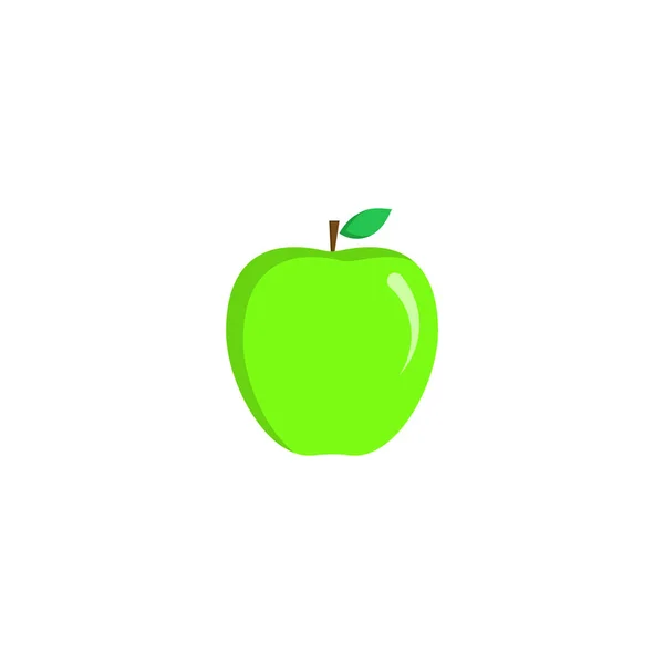 Яскрава Зелена Ілюстрація Яблука Ізольована Фоні — стоковий вектор