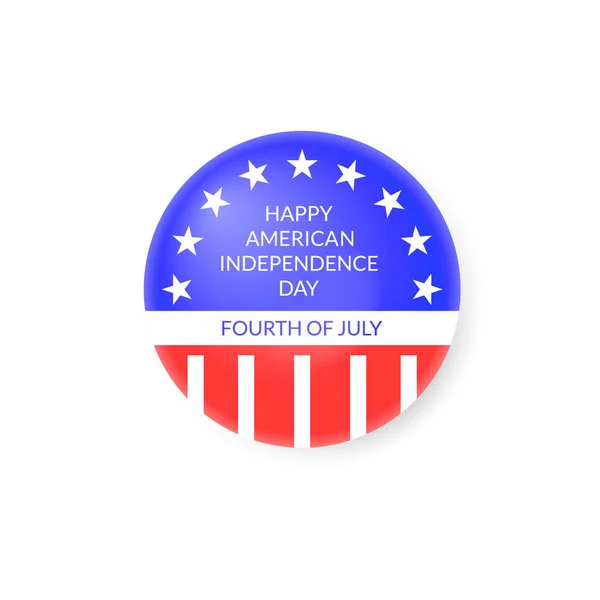 Glad Amerika Självständighetsdagen Hälsning Badge Design Fjärde Juli Nationell Helgdag — Stock vektor