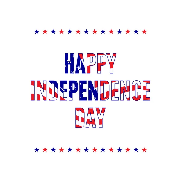 Ευτυχισμένη Ημέρα Της Ανεξαρτησίας Ευχετήρια Κάρτα Συγχαρητήριο Banner Της Αμερικανικής — Διανυσματικό Αρχείο