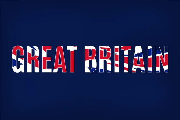 Nagy Britannia Szöveg Egyesült Királyság Lobogója — Stock Vector
