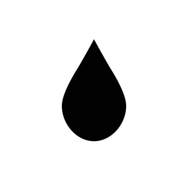 Sade siyah damla simgesi düz illüstrasyon izole