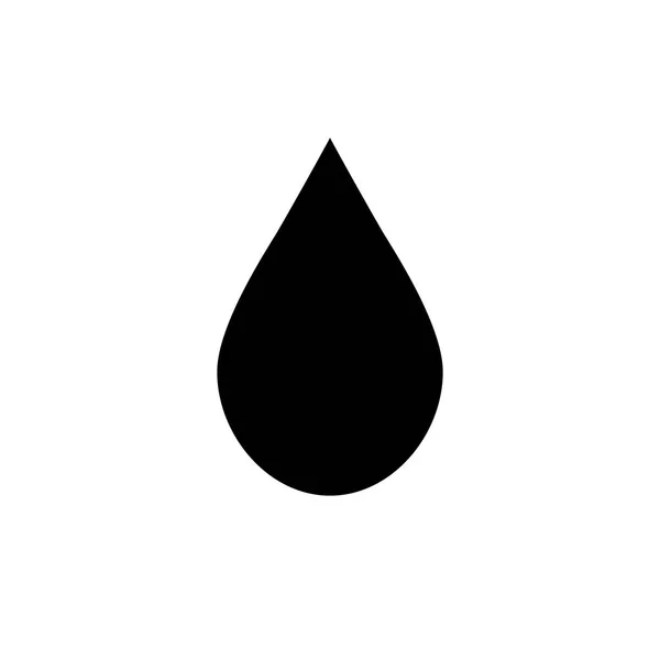 Ilustración Plana Icono Aislado Gota Negra Simple — Vector de stock