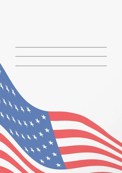 Карточный Шаблон Американским Флагом Открытка Пустым Местом Текста — стоковый вектор