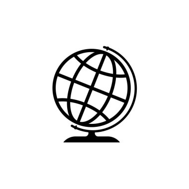 Basit dünya küre simgesi üzerinde arka izole