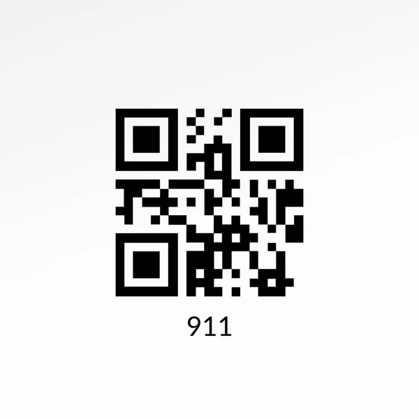 911 Code Teken Noodgevallen Barcode Pictogram Illustratie — Stockvector