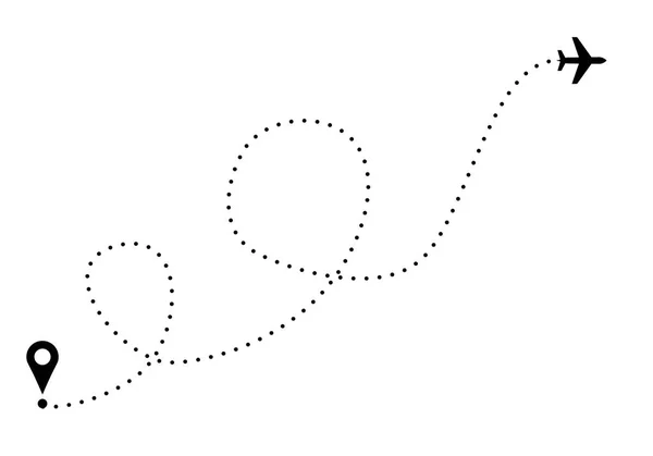 Літак Трек Точка Ілюстрації Відправлення — стоковий вектор