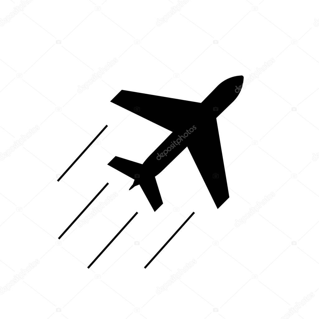 Simple Airplane Icon Aeroplane Silhouette Sign Illustration — Stock