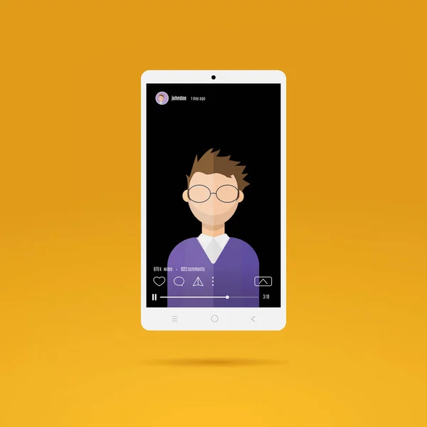 Design Der Mobilen Videostreaming Anwendung Live App Mit Benutzer Air — Stockvektor