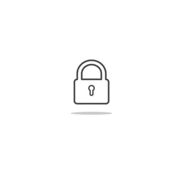 Simplu Negru Conturat Izolat Lock Icon Ilustrare — Vector de stoc