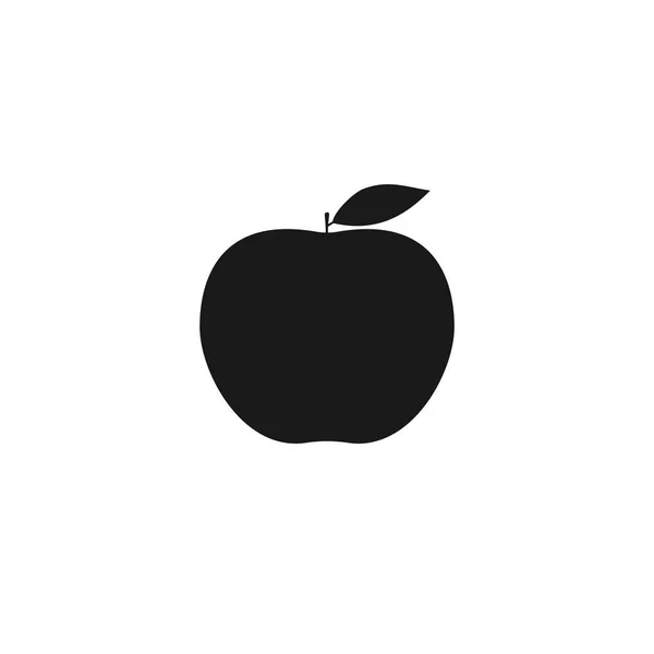 Apple Σιλουέτα Εικονογράφηση Εικονίδιο Φρούτων Λευκό Φόντο — Διανυσματικό Αρχείο