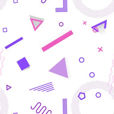 Eski stil geometrik öğeleri ile Seamless modeli