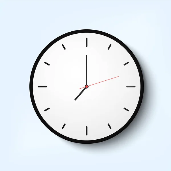 Reloj Pared Luz Con Flechas Hora Fina — Vector de stock