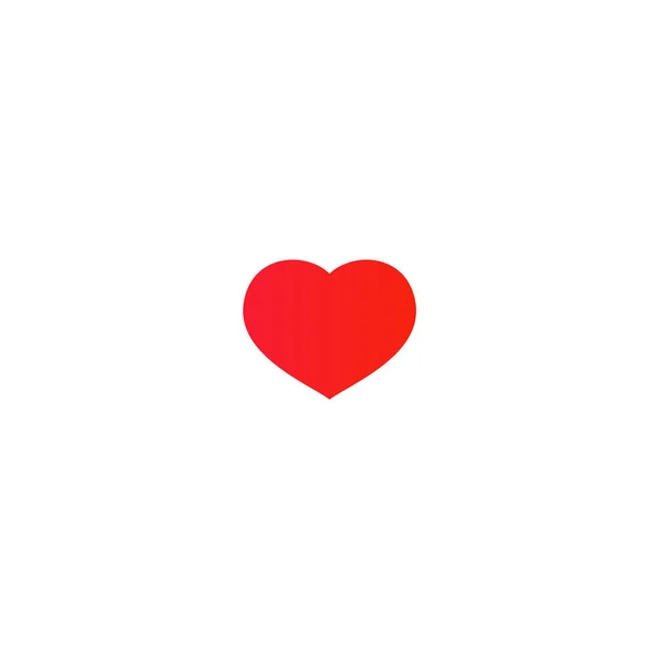Icono Común Simple Corazón Rojo Aislado Sobre Fondo Blanco — Archivo Imágenes Vectoriales
