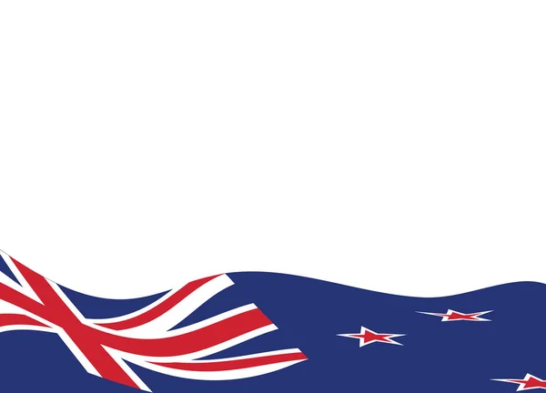 Fondo Blanco Simple Con Bandera Ondeante Nueva Zelanda — Archivo Imágenes Vectoriales